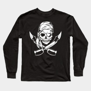 Pirate flag with sabers and skull - Pirates Long Sleeve T-Shirt